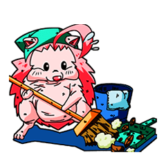 [LINEスタンプ] ピンクのハリネズミ 