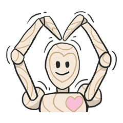 [LINEスタンプ] AsB - Woody Kun (The Wooden Heart Face) fetchpriority=high