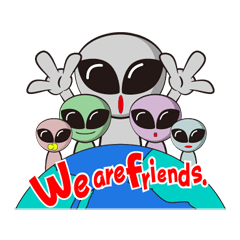 [LINEスタンプ] 宇宙人グレイの日本旅行！ 