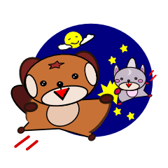 [LINEスタンプ] ムササビ君とモモちゃん