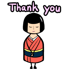 [LINEスタンプ] zumoの おかっぱこけしのリンちゃん(英語） 