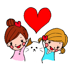 [LINEスタンプ] よよちゃんとののちゃんと猫 fetchpriority=high