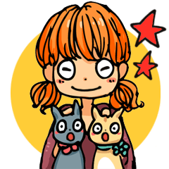 [LINEスタンプ] 見習い魔女となかよし猫 
