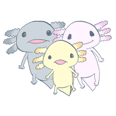 [LINEスタンプ] ウーパールーパー一家。