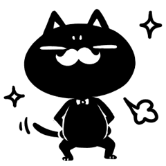 [LINEスタンプ] 白髭黒猫 