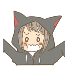 [LINEスタンプ] 猫パーカー