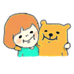 [LINEスタンプ] ヘンなクマと女子 