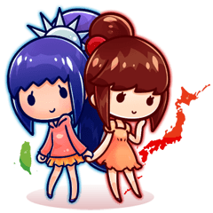 [LINEスタンプ] 梅と桜の仲良し