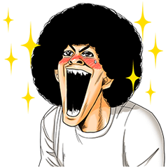 [LINEスタンプ] アフロ田中