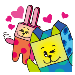 [LINEスタンプ] パッケージ村のネコとウサギです！ 