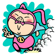 [LINEスタンプ] 怪盗桃色 ぶたウサ 