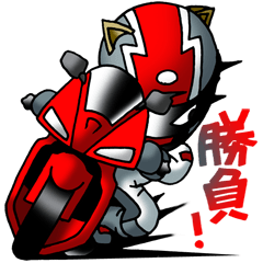 [LINEスタンプ] 猫耳ライダース レーサー (日本語版)