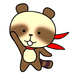 [LINEスタンプ] 赤いスカーフのタヌ fetchpriority=high