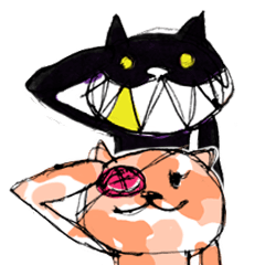 [LINEスタンプ] 黒とミケ 