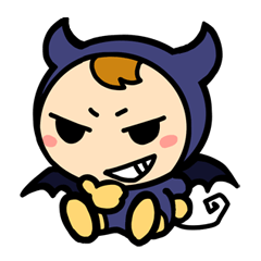 [LINEスタンプ] ちびデビル（文字入り）