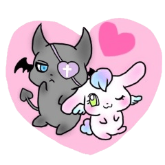 [LINEスタンプ] ホワうさ＆ブラねこ 