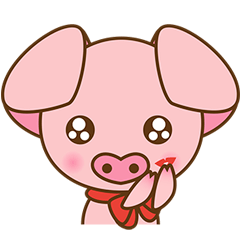 [LINEスタンプ] キュートなピンクの子豚トゥトゥ 