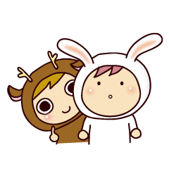 [LINEスタンプ] うさぎとシカの日常 