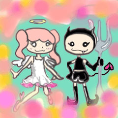 [LINEスタンプ] 天使さんと悪魔さん 
