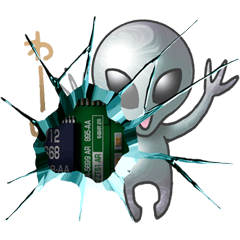 [LINEスタンプ] スマホ穴(宇宙人）