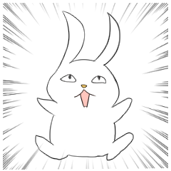 [LINEスタンプ] 全身全霊うさぎ 