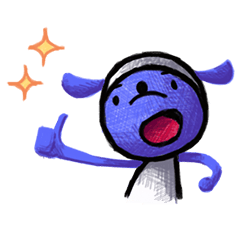 [LINEスタンプ] ブルーマウス