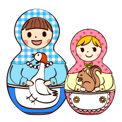 [LINEスタンプ] マトリョーシカと一緒（日本語版） 