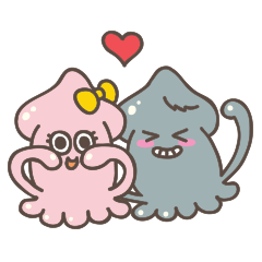 [LINEスタンプ] イカイカ・カップル！