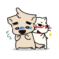 [LINEスタンプ] まゆげ犬とメガネぬこ 