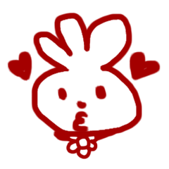 [LINEスタンプ] 3耳花うさぎ 
