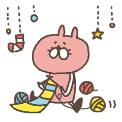 [LINEスタンプ] うさぎのニット 