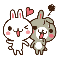 [LINEスタンプ] ポジうさぎ、ネガうさぎ 