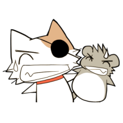 [LINEスタンプ] 眼帯猫とハムスター 