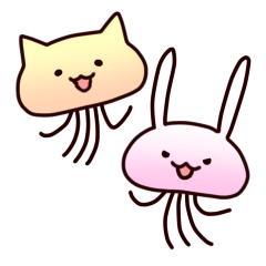 [LINEスタンプ] ねこくらげうさくらげ 