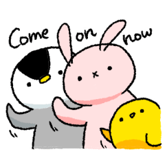 [LINEスタンプ] うさぎとひよことぺんぎんと。 