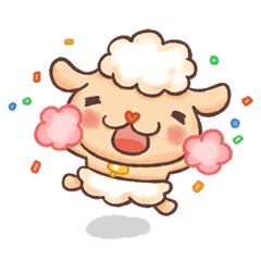 [LINEスタンプ] Happy 300 % cotton sheep