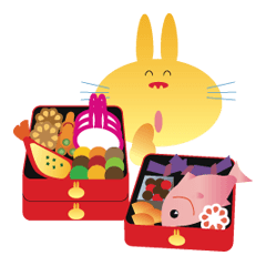 [LINEスタンプ] お正月のうさぎくん［お仕事うさぎ ］ fetchpriority=high