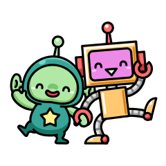 [LINEスタンプ] ロボットと宇宙人 in金沢 fetchpriority=high
