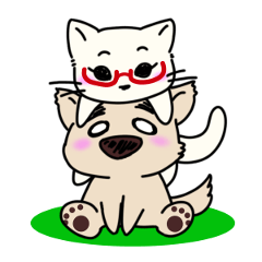 [LINEスタンプ] まゆげ犬とメガネぬこ 3 "イベント＆挨拶" 