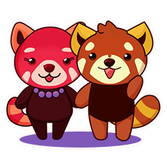 [LINEスタンプ] Red Pandas - English