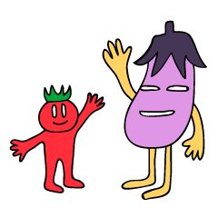 [LINEスタンプ] ナス科星人 ナスオ と トマオ