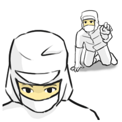 [LINEスタンプ] 工場で働く人々・白衣（精密機器、食品）