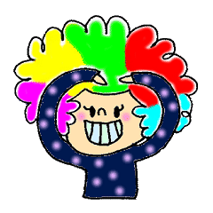 [LINEスタンプ] カラフルアフロな女の子