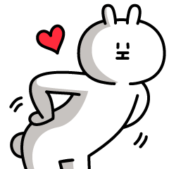 [LINEスタンプ] 無表情うさぎさん