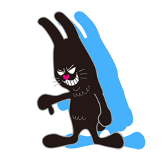 [LINEスタンプ] ブラックうさぎのビター 