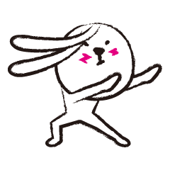 [LINEスタンプ] 横分けうさぎ 