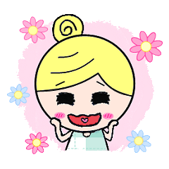 [LINEスタンプ] Round-faced girl