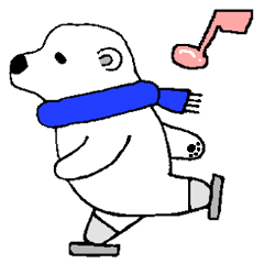 [LINEスタンプ] 白熊スケーター「リンク」 