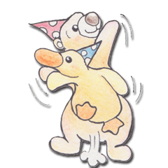 [LINEスタンプ] 白クマのもふとアヒルのラックの日常 