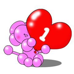 [LINEスタンプ] バルーン犬「ココ」日本語ver.1 